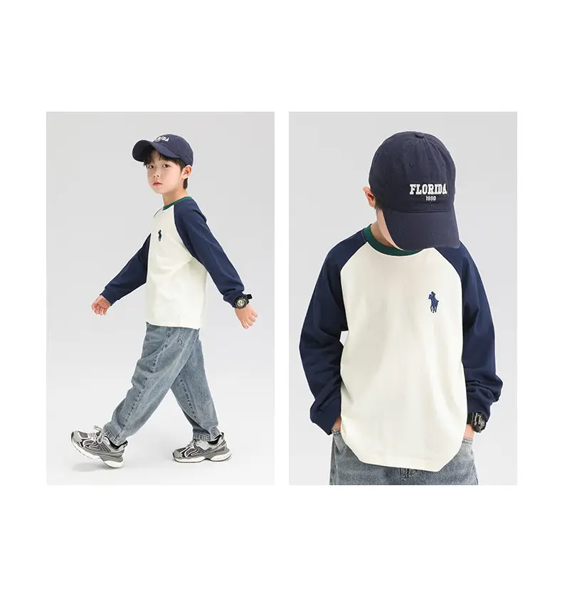 Zuoxi Boys Long Sleeve Pure Cotton T-Shirt Spring Autumn 2026 — feature 26
