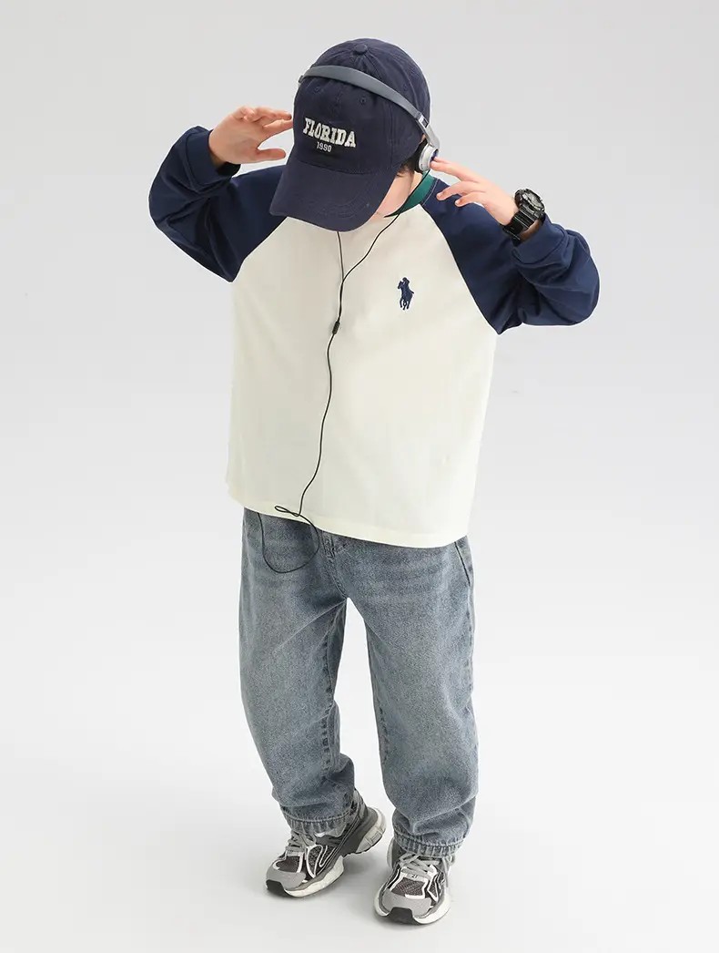 Zuoxi Boys Long Sleeve Pure Cotton T-Shirt Spring Autumn 2026 — feature 27