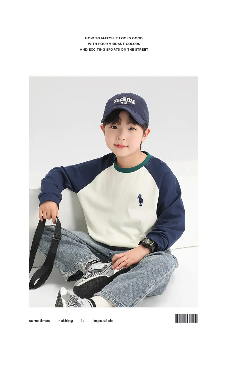 Zuoxi Boys Long Sleeve Pure Cotton T-Shirt Spring Autumn 2026 — feature 28