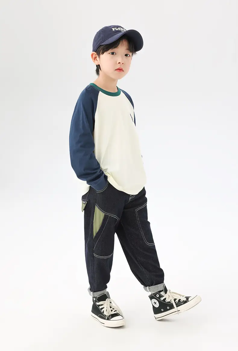 Zuoxi Boys Long Sleeve Pure Cotton T-Shirt Spring Autumn 2026 — feature 31