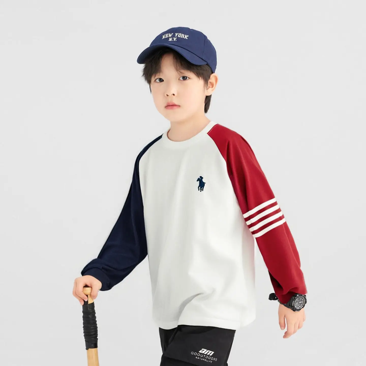 Zuoxi Boys Long Sleeve Pure Cotton T-Shirt Spring Autumn 2026 - Image 2