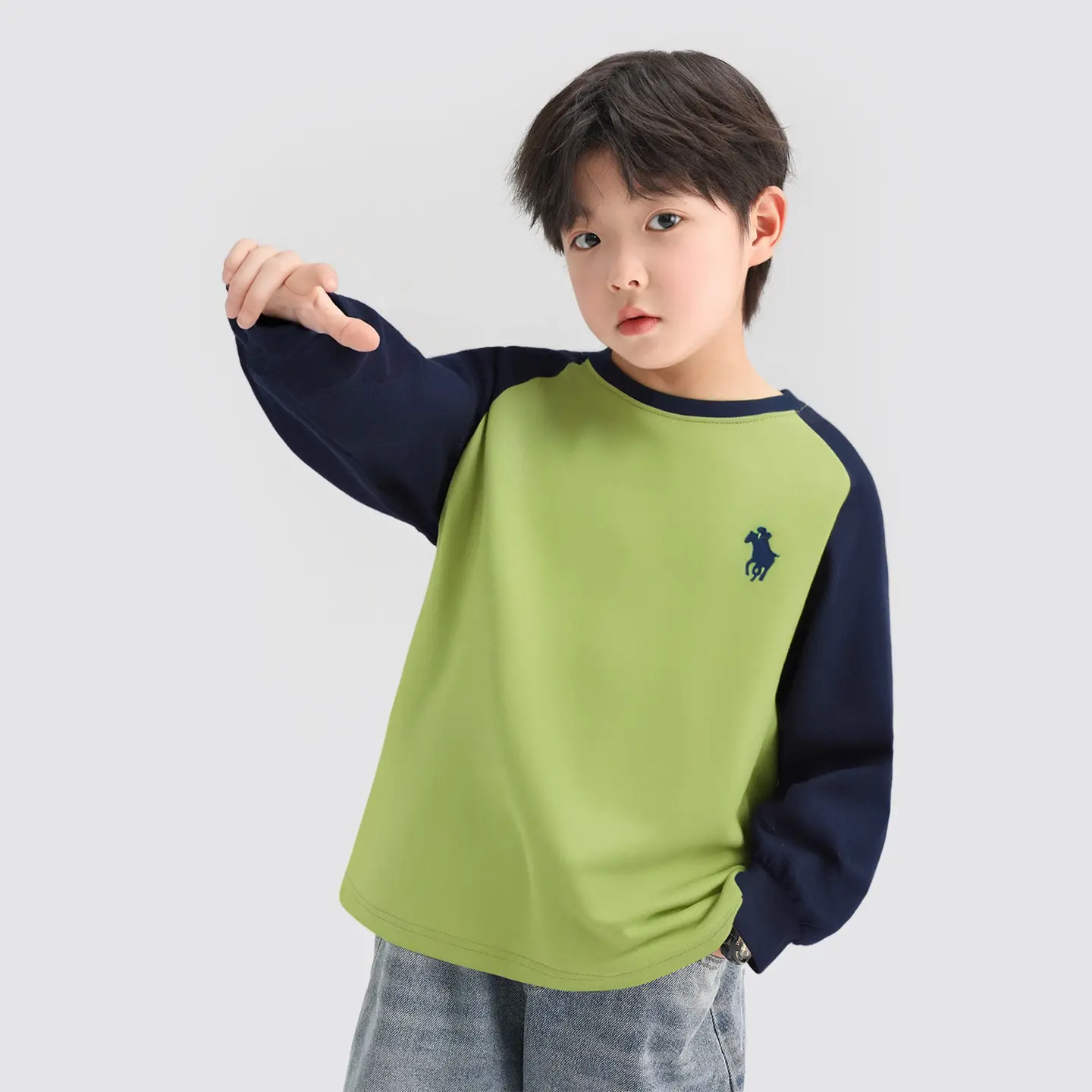 Zuoxi Boys Long Sleeve Pure Cotton T-Shirt Spring Autumn 2026 - Image 3