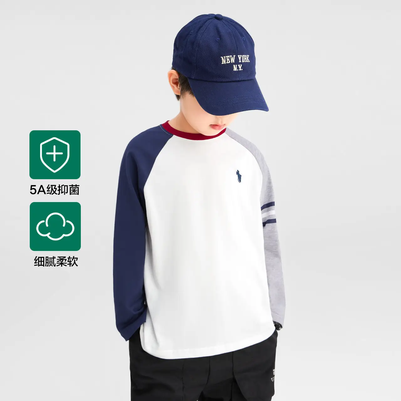 Zuoxi Boys Long Sleeve Pure Cotton T-Shirt Spring Autumn 2026 - Image 5