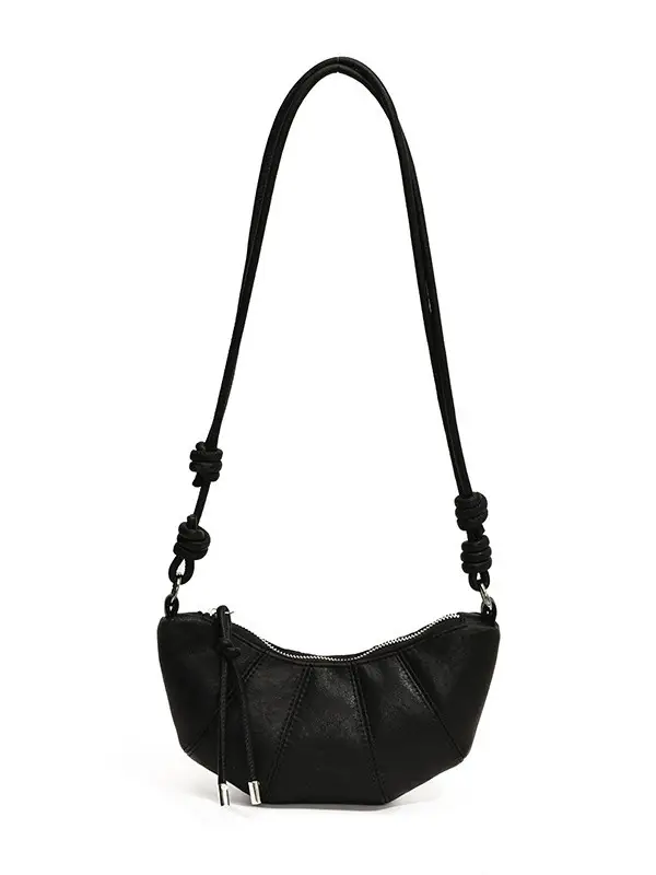 Black Leather Shoulder Bag for Women 2024