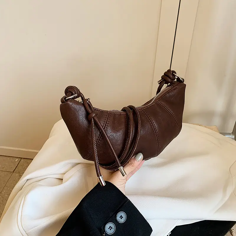 Black Leather Shoulder Bag for Women 2024