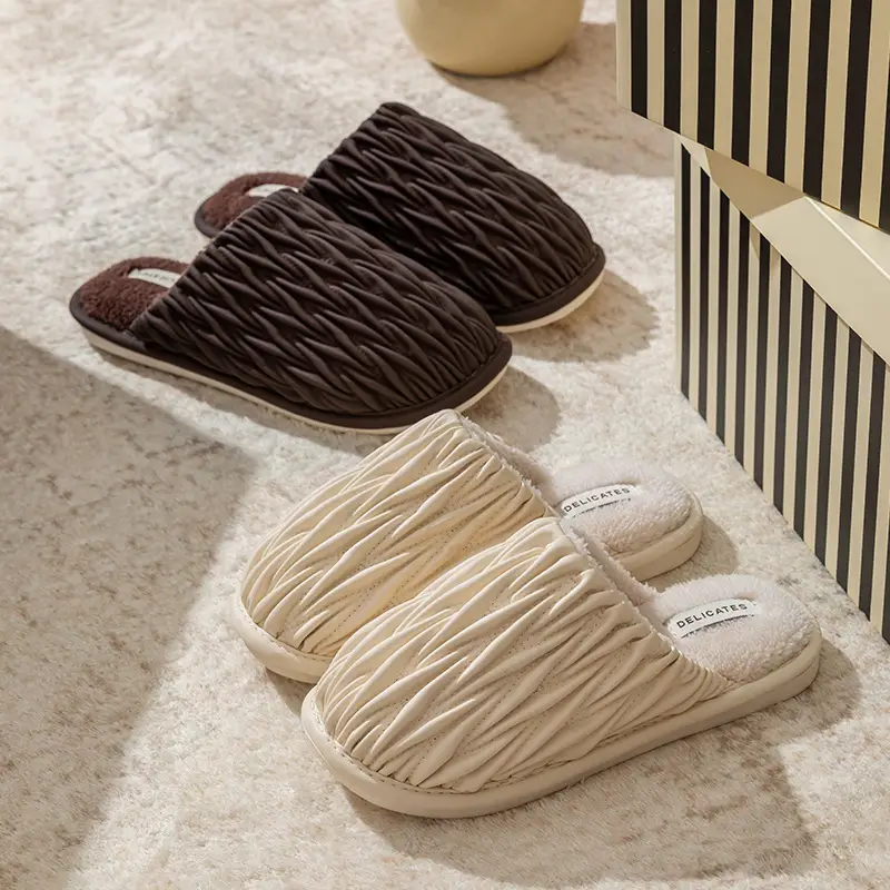 Cixi Cotton Slippers Spring and Autumn Women's Winter Home Indoor Non-slip Home Warm Couple's Winter Fur Plush Men - Image 8