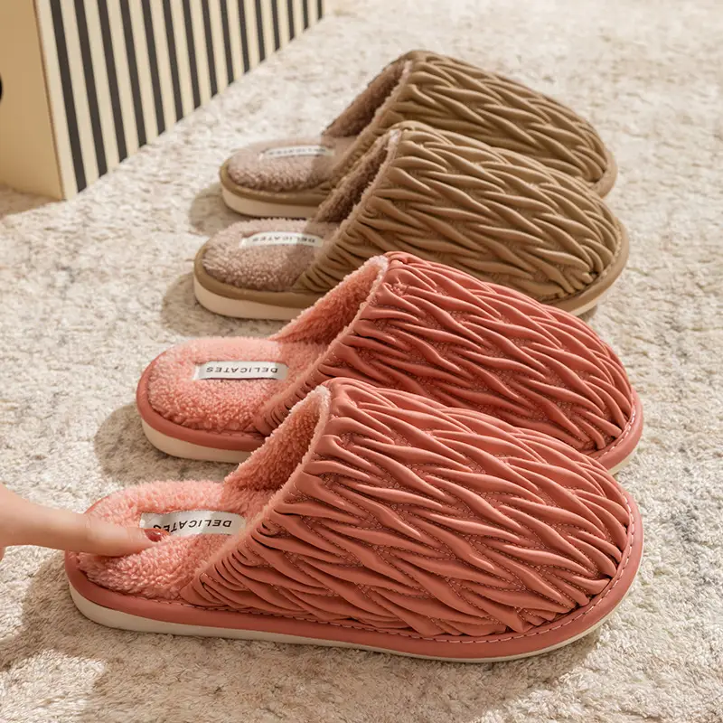 Cixi Cotton Slippers Spring and Autumn Women's Winter Home Indoor Non-slip Home Warm Couple's Winter Fur Plush Men - Image 9