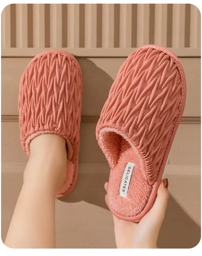Cixi Cotton Slippers Spring and Autumn Women's Winter Home Indoor Non-slip Home Warm Couple's Winter Fur Plush Men — feature 6