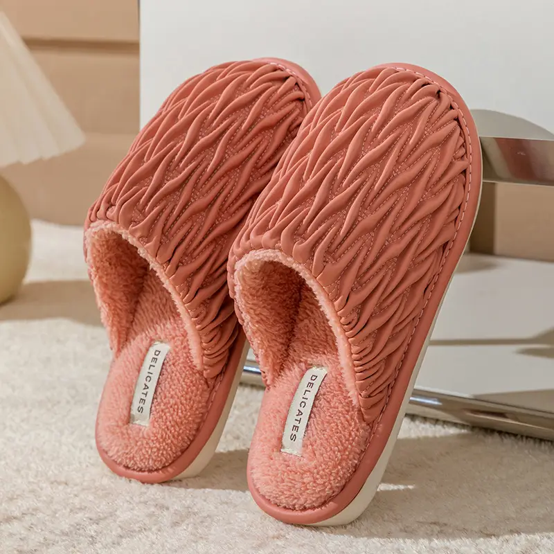 Cixi Cotton Slippers Spring and Autumn Women's Winter Home Indoor Non-slip Home Warm Couple's Winter Fur Plush Men - Image 2