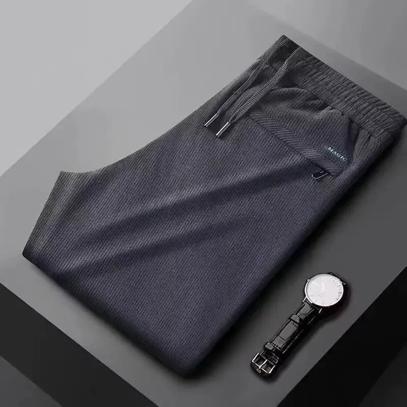 Men's Black Fleece Lined Sports Pants Corduroy - Image 4
