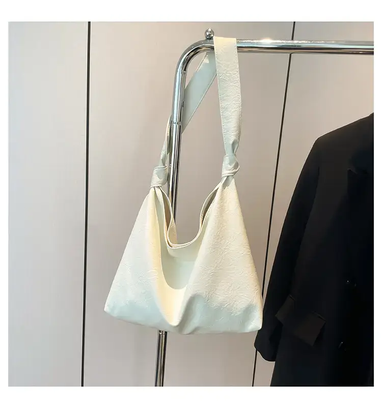 Textured Oil Leather Large Tote Bag Brown — feature 25