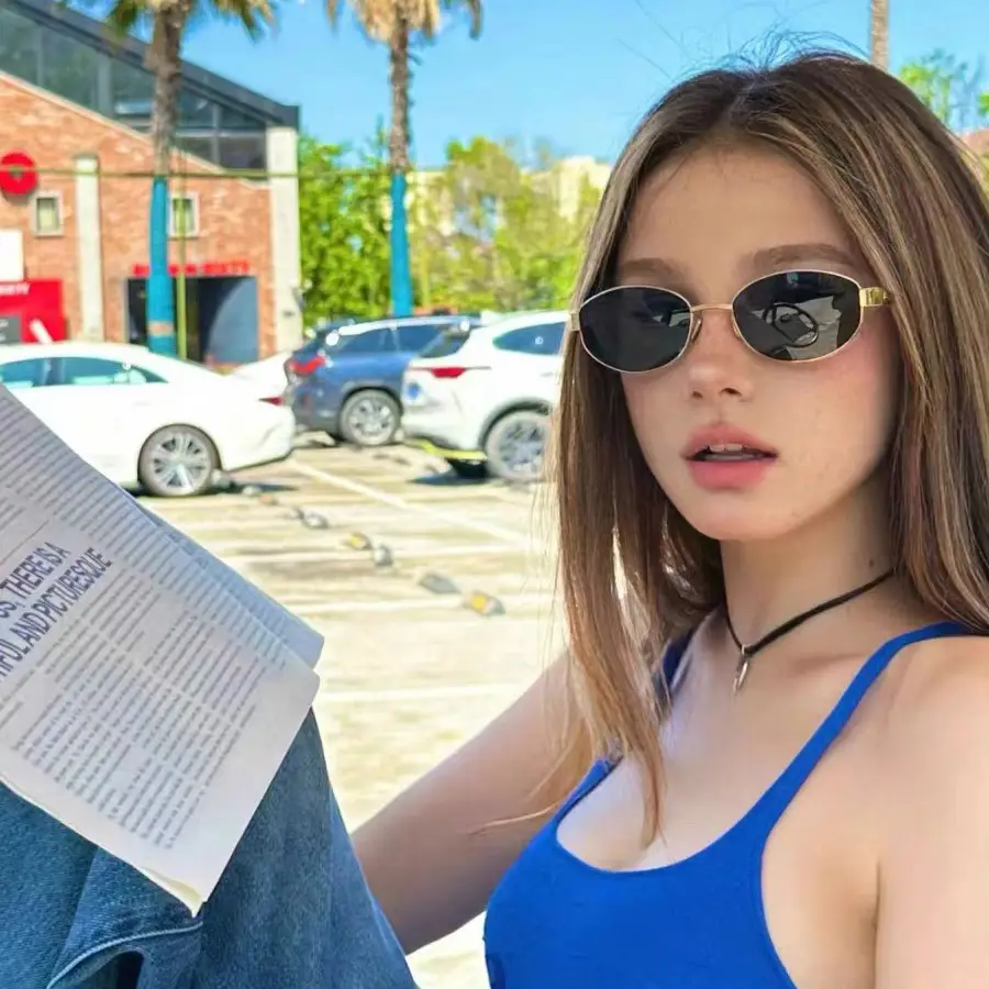 Oval Sunglasses UV Protection for Men Women - Image 12