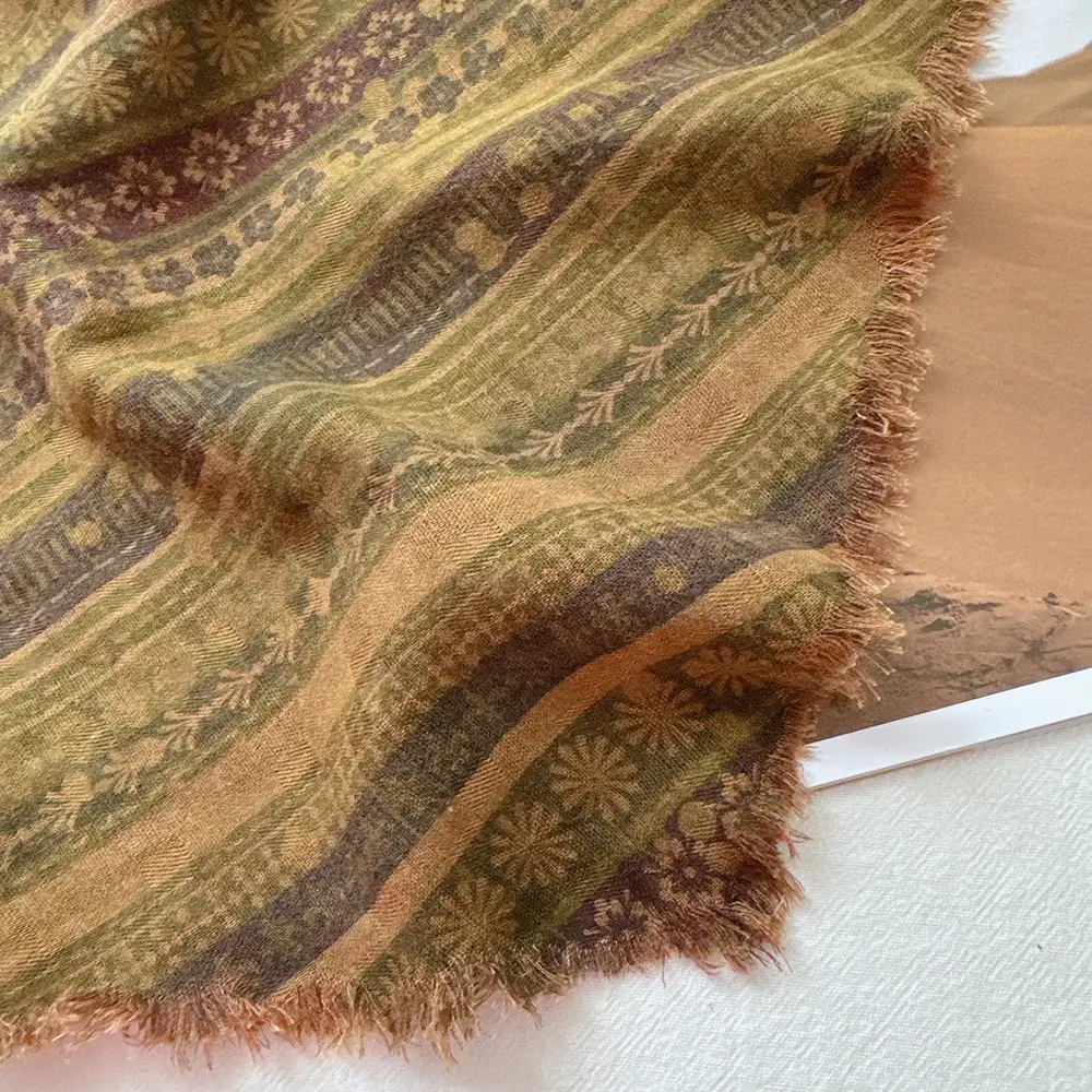 Vintage Bohemian Stacked Turban Scarf for Women Brown — feature 16