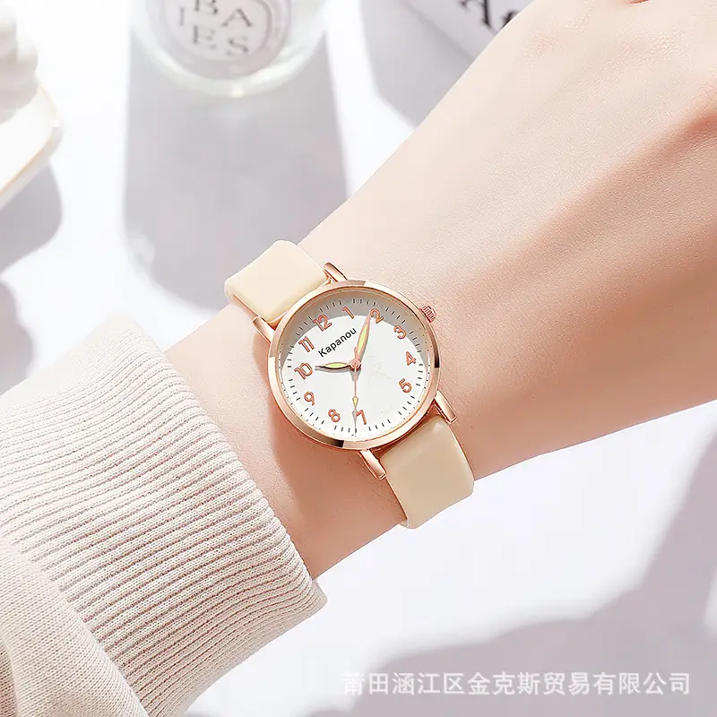Special Watch for Examination Female Junior Senior high school Students Point Type Class Watch Time White Milk Tea Color with Youth Campus — feature 10