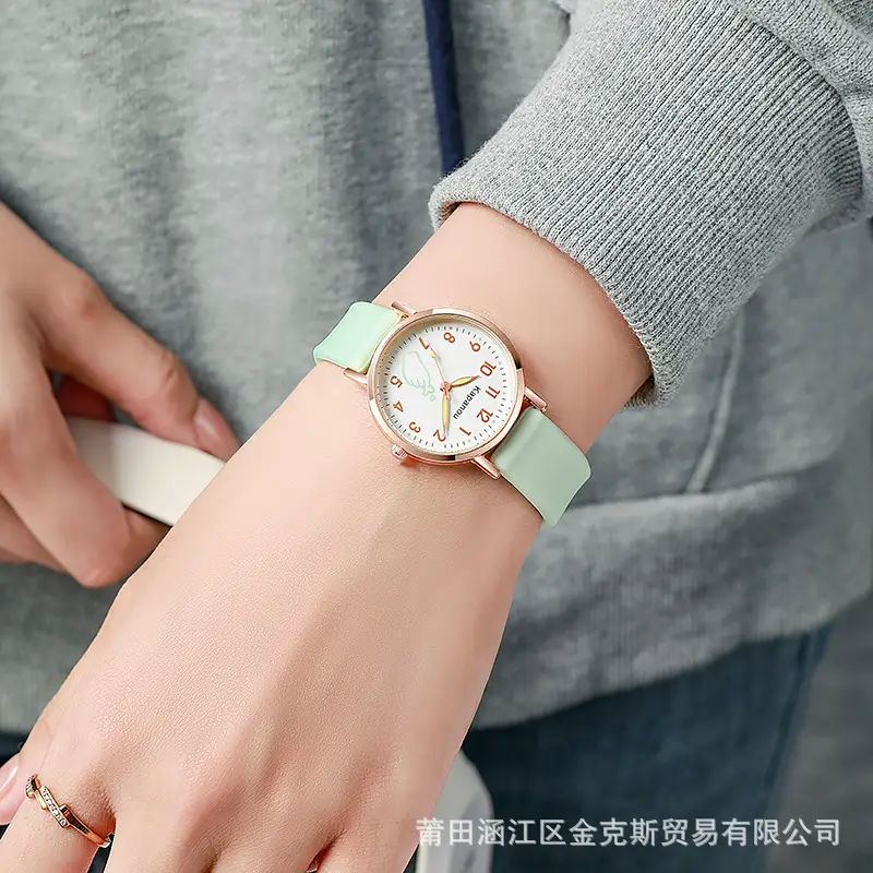 Special Watch for Examination Female Junior Senior high school Students Point Type Class Watch Time White Milk Tea Color with Youth Campus — feature 5