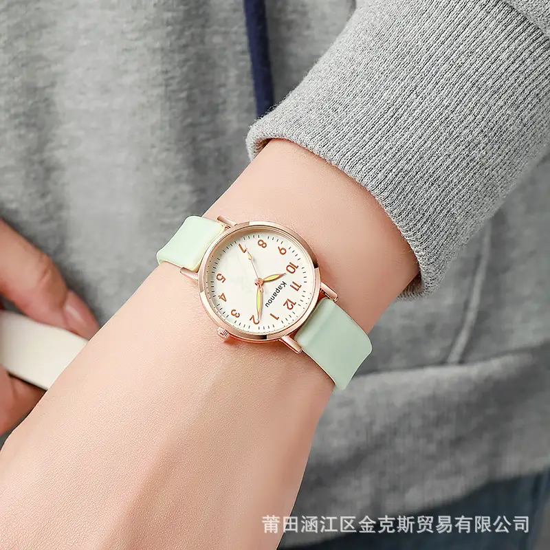 Special Watch for Examination Female Junior Senior high school Students Point Type Class Watch Time White Milk Tea Color with Youth Campus — feature 8