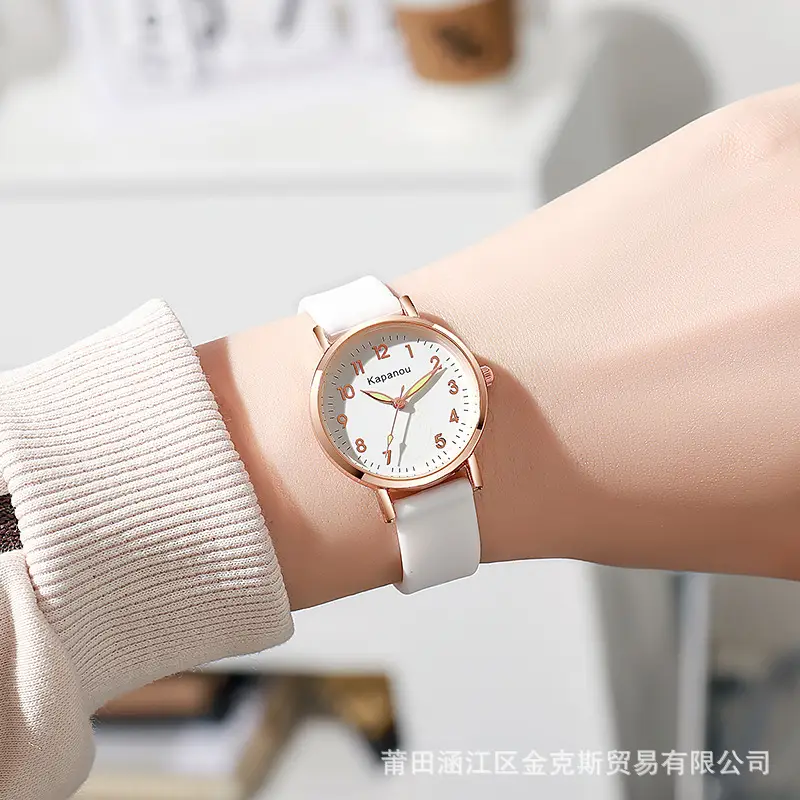 Special Watch for Examination Female Junior Senior high school Students Point Type Class Watch Time White Milk Tea Color with Youth Campus - Image 2