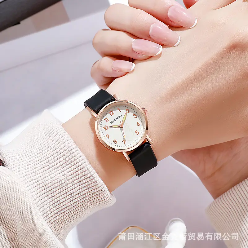 Special Watch for Examination Female Junior Senior high school Students Point Type Class Watch Time White Milk Tea Color with Youth Campus - Image 3