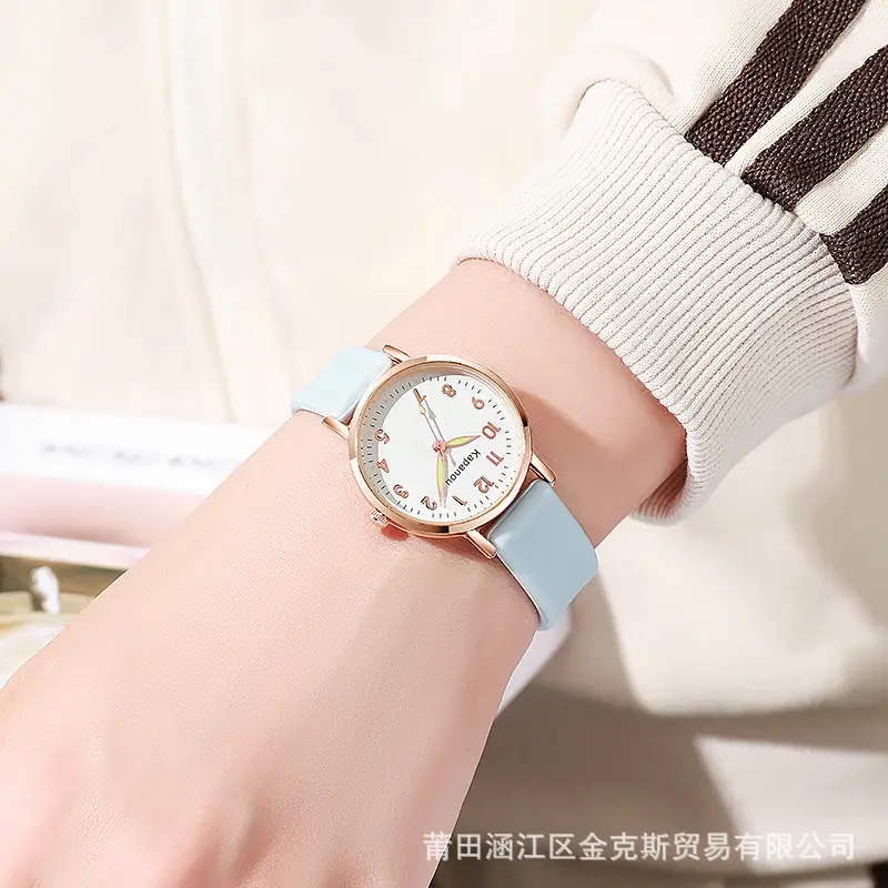 Special Watch for Examination Female Junior Senior high school Students Point Type Class Watch Time White Milk Tea Color with Youth Campus - Image 4