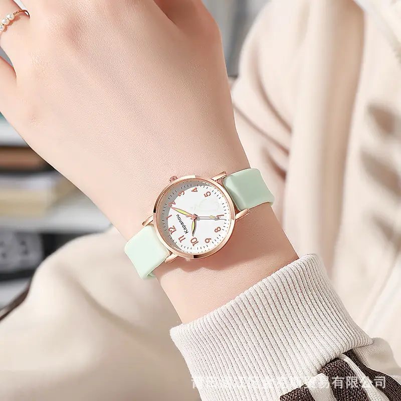 Special Watch for Examination Female Junior Senior high school Students Point Type Class Watch Time White Milk Tea Color with Youth Campus - Image 5