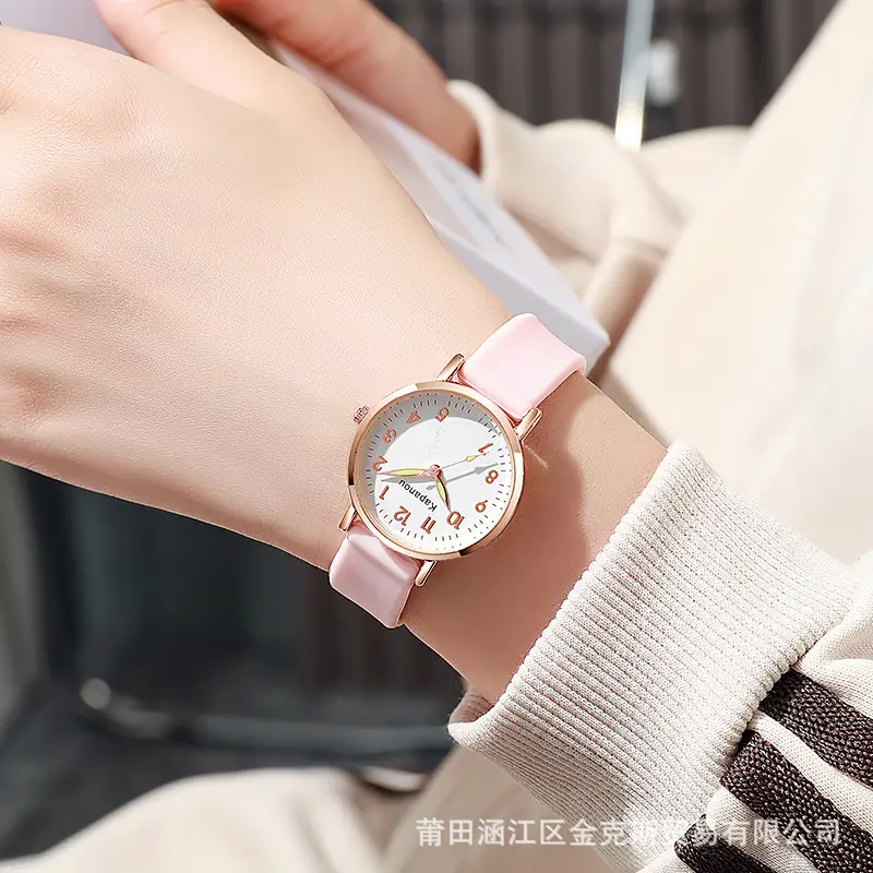 Special Watch for Examination Female Junior Senior high school Students Point Type Class Watch Time White Milk Tea Color with Youth Campus - Image 6