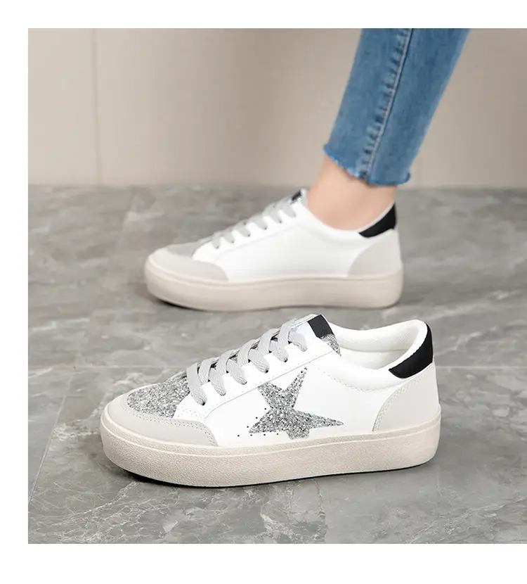 Women Leopard Print Casual Sneakers White Thick Sole — feature 17