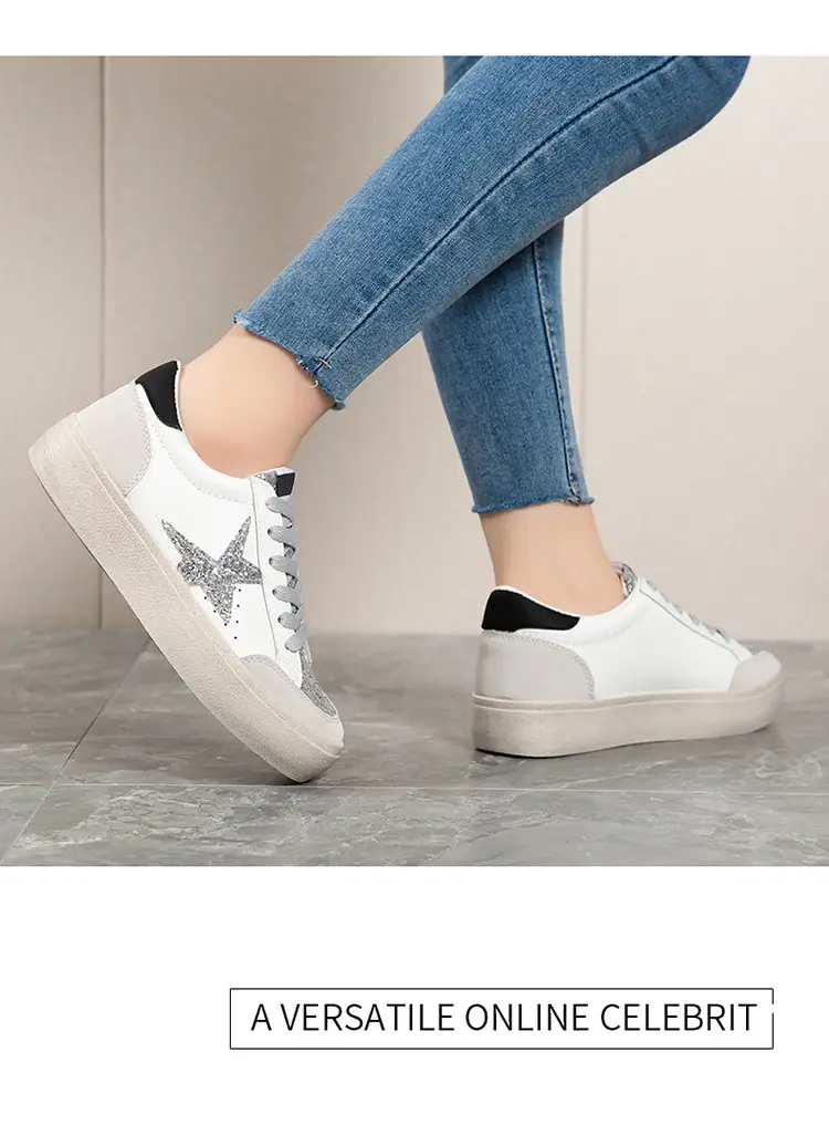Women Leopard Print Casual Sneakers White Thick Sole — feature 19