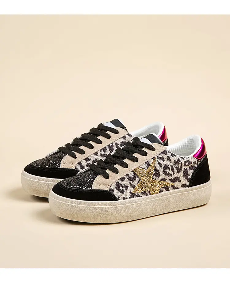 Women Leopard Print Casual Sneakers White Thick Sole — feature 20