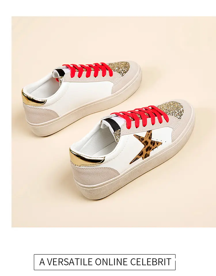 Women Leopard Print Casual Sneakers White Thick Sole — feature 23