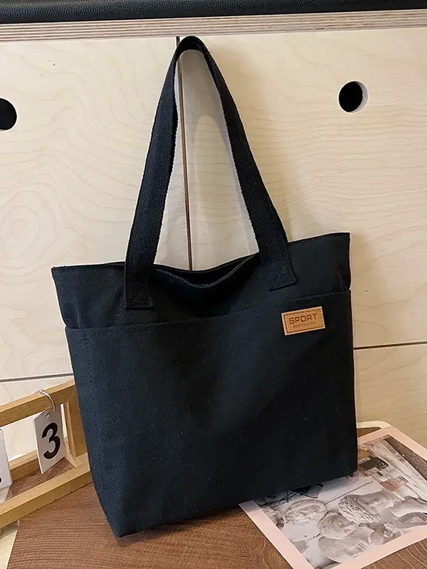 Canvas School Bag for Women Japanese Style Portable Shoulder Bag - Image 7