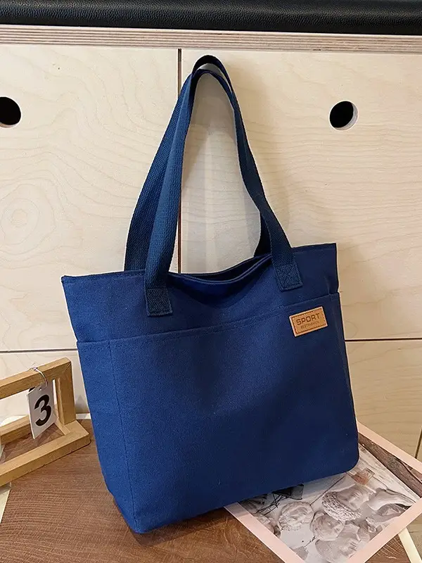 Canvas School Bag for Women Japanese Style Portable Shoulder Bag - Image 8