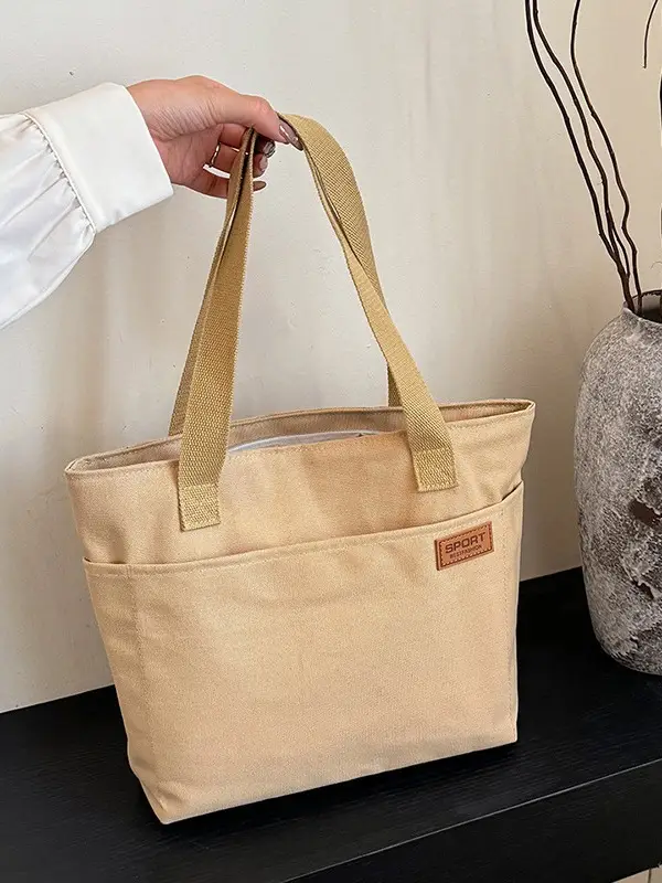 Canvas School Bag for Women Japanese Style Portable Shoulder Bag - Image 9
