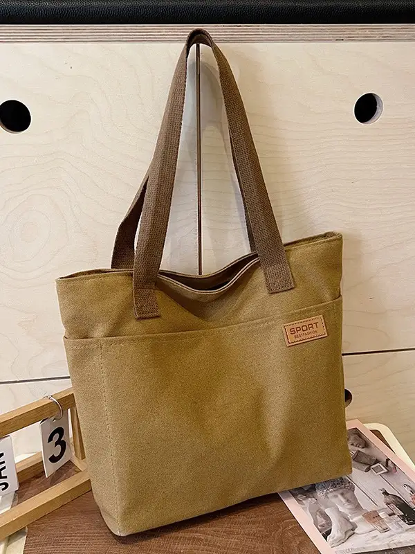 Canvas School Bag for Women Japanese Style Portable Shoulder Bag - Image 10