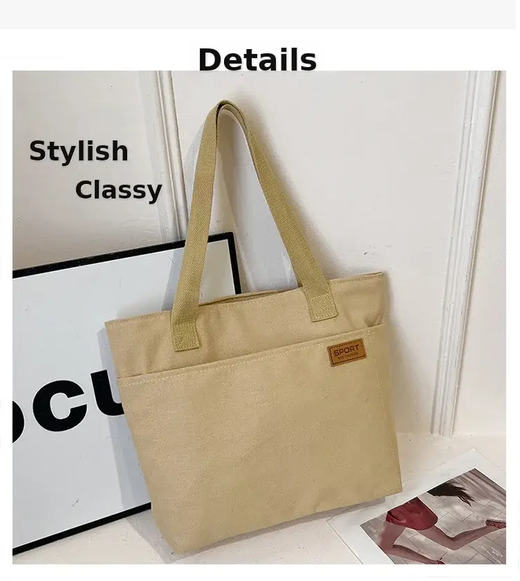Canvas School Bag for Women Japanese Style Portable Shoulder Bag — feature 10