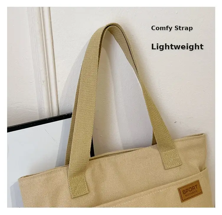 Canvas School Bag for Women Japanese Style Portable Shoulder Bag — feature 11