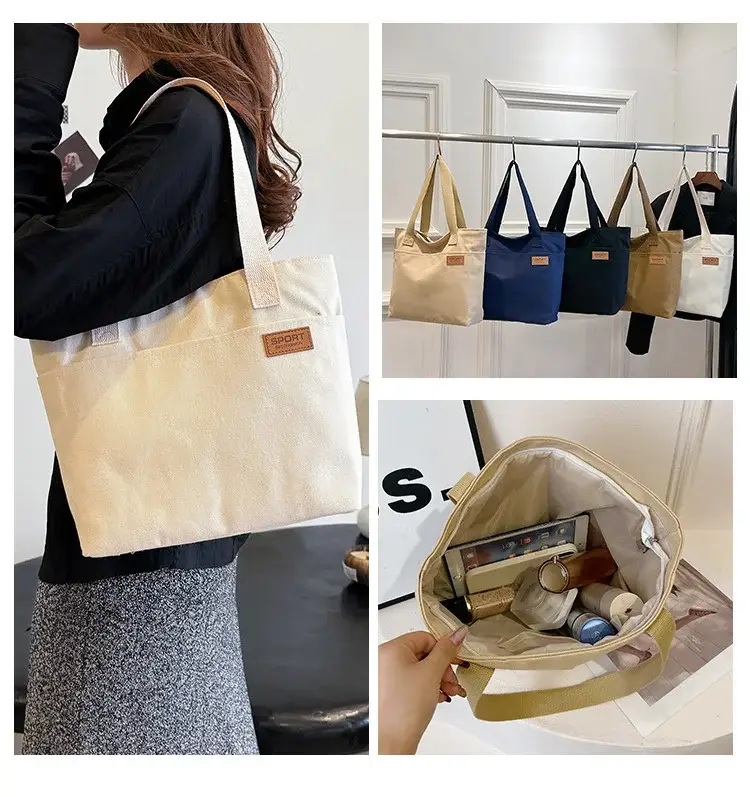 Canvas School Bag for Women Japanese Style Portable Shoulder Bag — feature 18