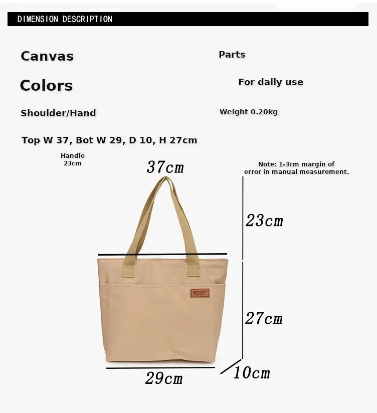 Canvas School Bag for Women Japanese Style Portable Shoulder Bag — feature 2
