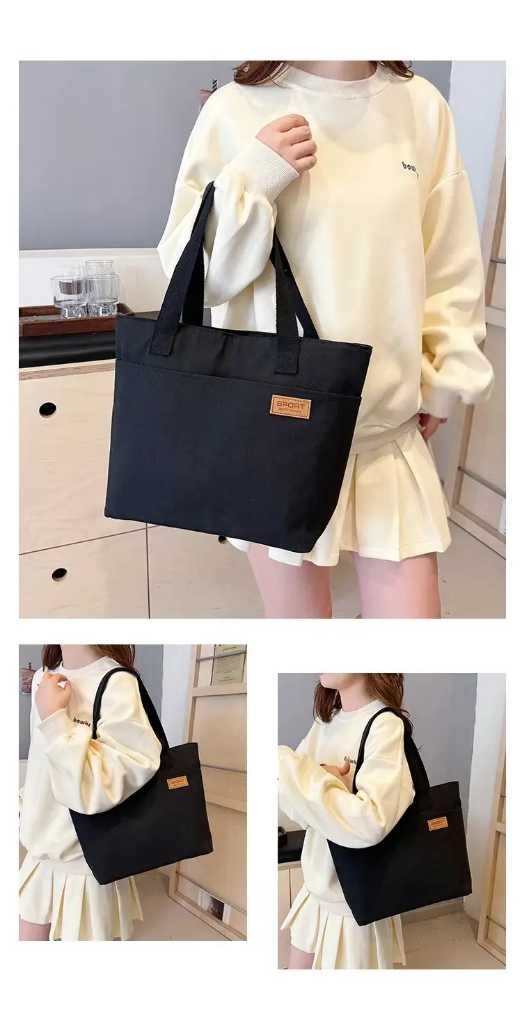 Canvas School Bag for Women Japanese Style Portable Shoulder Bag — feature 20