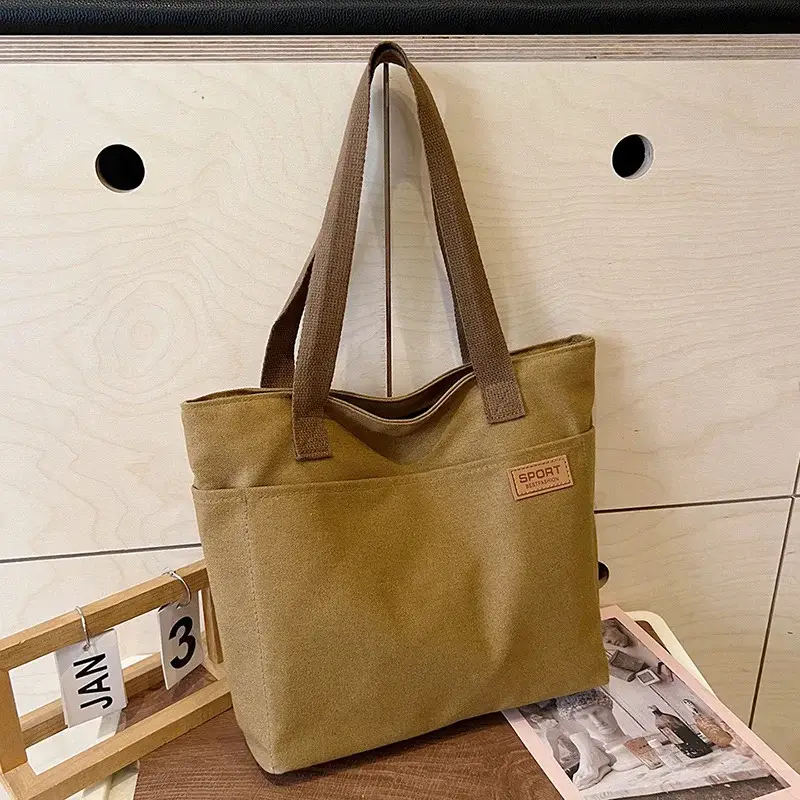 Canvas School Bag for Women Japanese Style Portable Shoulder Bag — feature 3