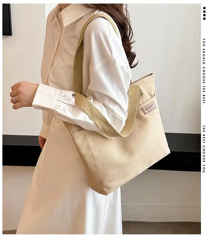 Canvas School Bag for Women Japanese Style Portable Shoulder Bag — feature 8