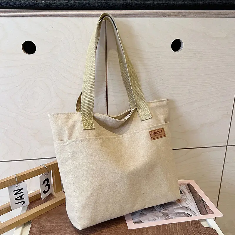 Canvas School Bag for Women Japanese Style Portable Shoulder Bag - Image 2