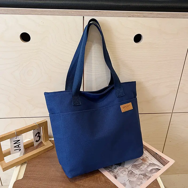 Canvas School Bag for Women Japanese Style Portable Shoulder Bag - Image 3