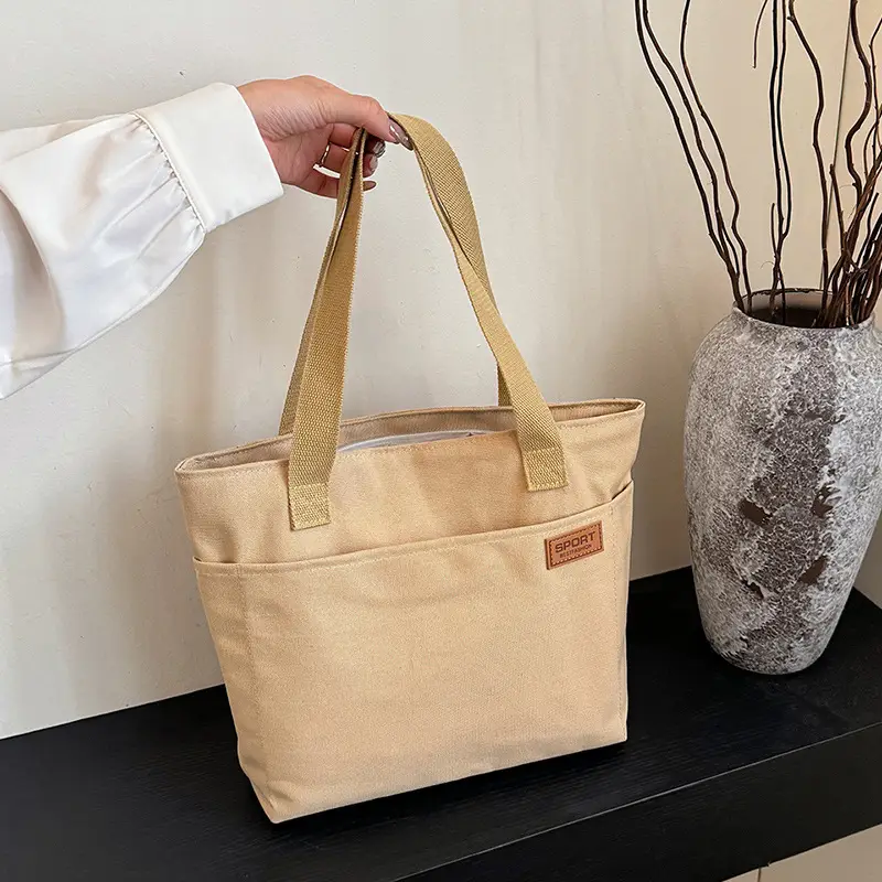 Canvas School Bag for Women Japanese Style Portable Shoulder Bag - Image 4