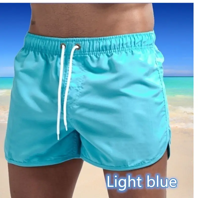 Light Blue Breathable Sports Shorts for Men - Image 3