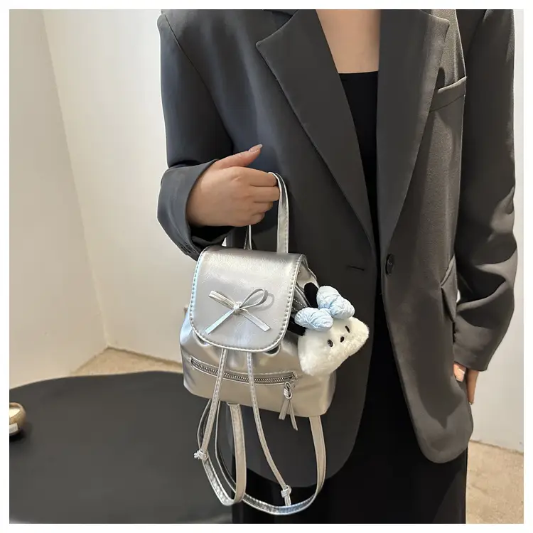 Silver Bow Shoulder Backpack for Women Autumn 2024 — feature 12
