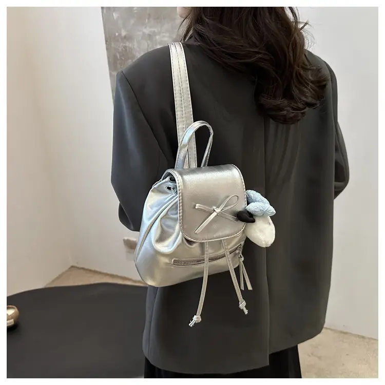 Silver Bow Shoulder Backpack for Women Autumn 2024 — feature 13