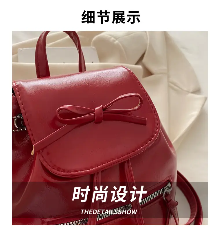 Silver Bow Shoulder Backpack for Women Autumn 2024 — feature 3