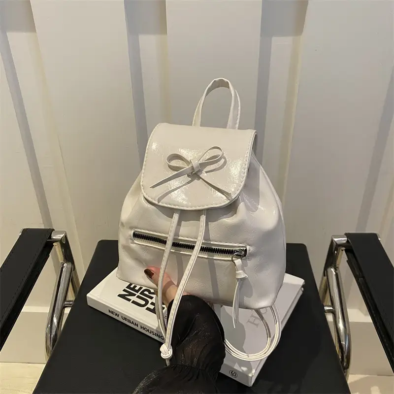 Silver Bow Shoulder Backpack for Women Autumn 2024 - Image 3