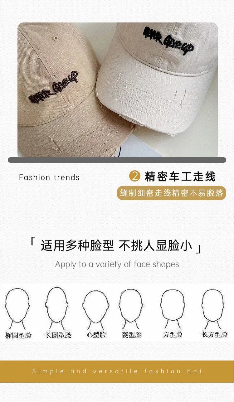 Three-Dimensional Embroidered Denim Cap Women's Washed Vintage Cool Korean Cap for Men — feature 23