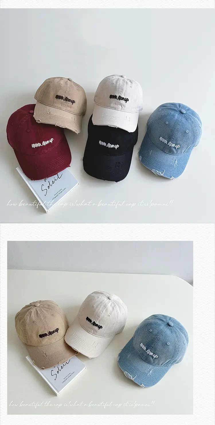 Three-Dimensional Embroidered Denim Cap Women's Washed Vintage Cool Korean Cap for Men — feature 25